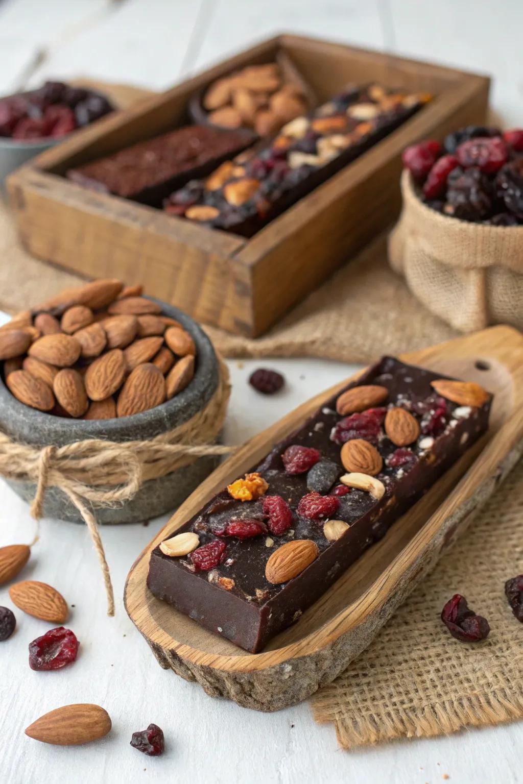 Wholesome candy station featuring healthy and natural treats.