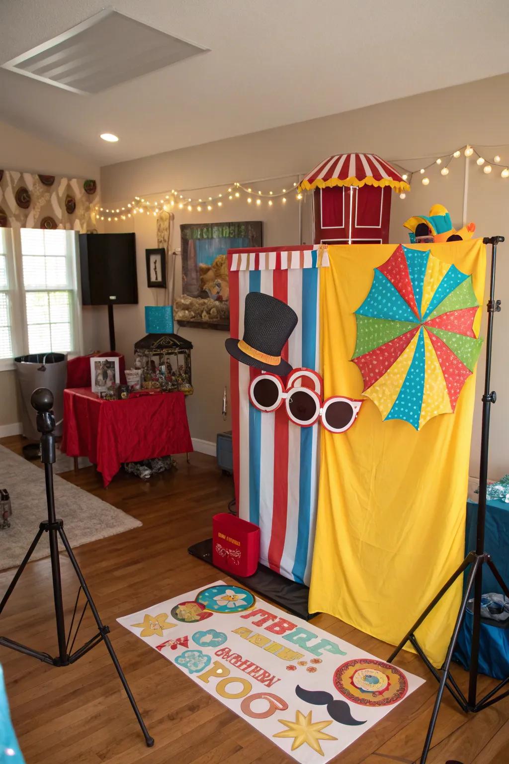 Capture the excitement using a themed picture space at your party.