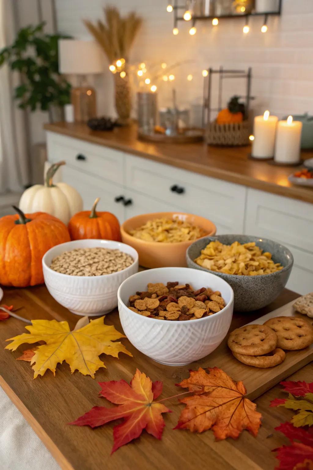 Seasonal decorations keep your cereal area fresh and welcoming.