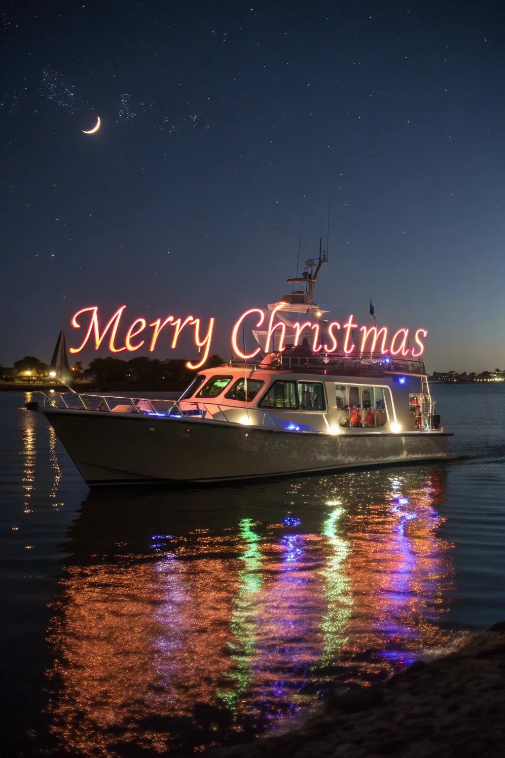 A sincere holiday greeting lighting up the night, sharing joy with everyone.