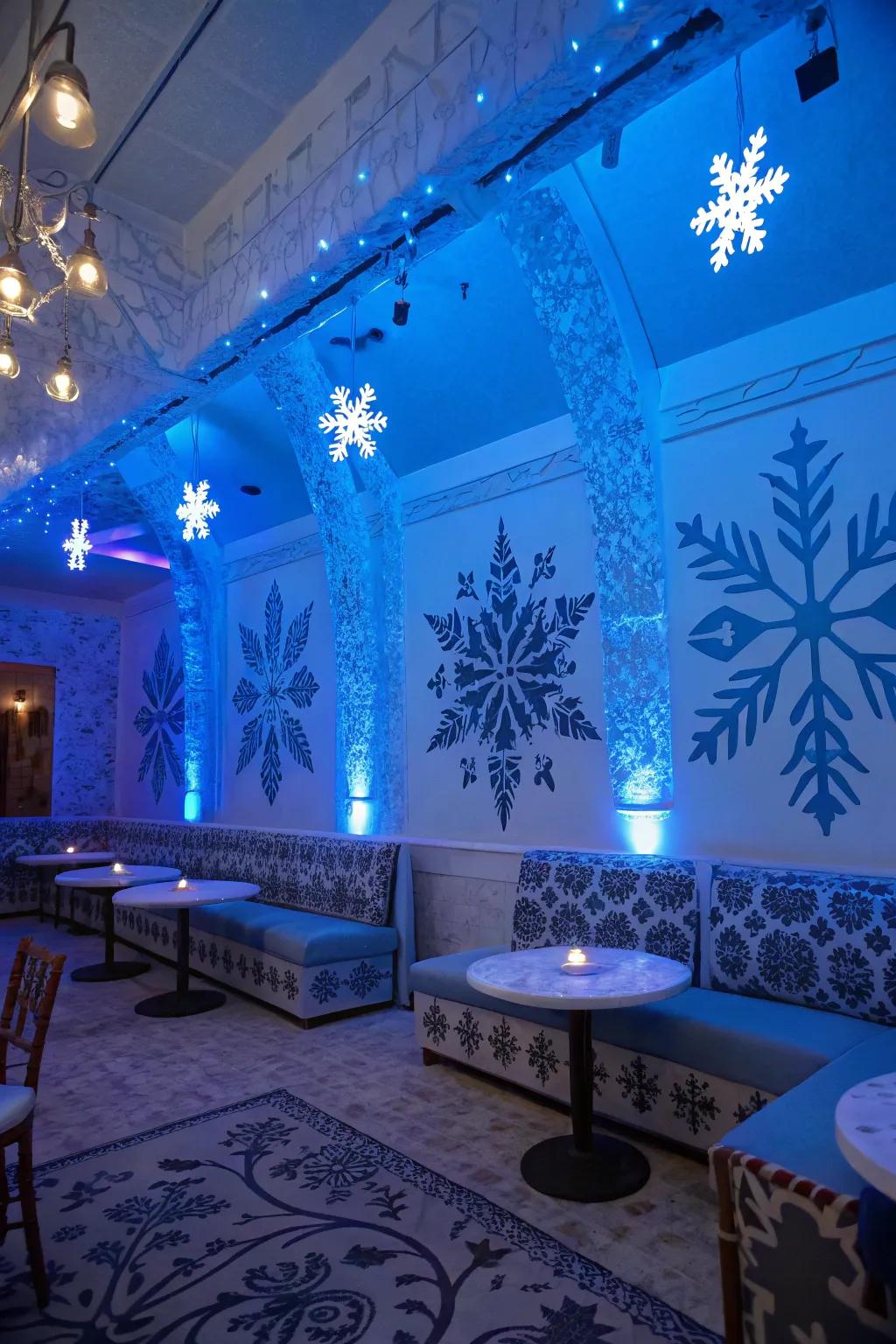 Craft an enchanting ambiance with a frosted fairyland theme.