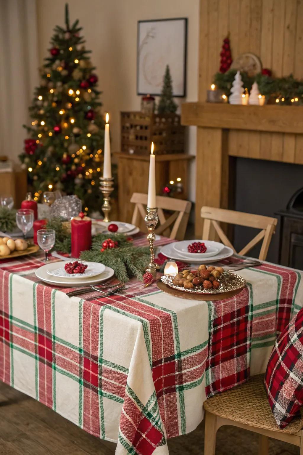 Patterned textiles present a timeless celebratory charm.