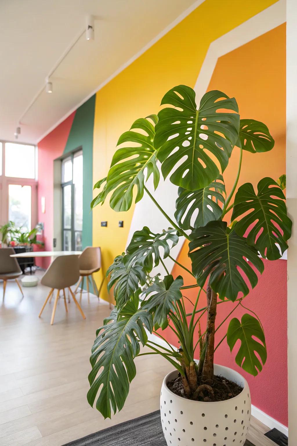 Make your Monstera shine with a vibrant backdrop