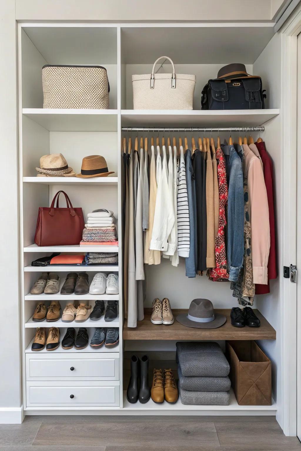 A well-planned layout results in a practical and efficient closet.