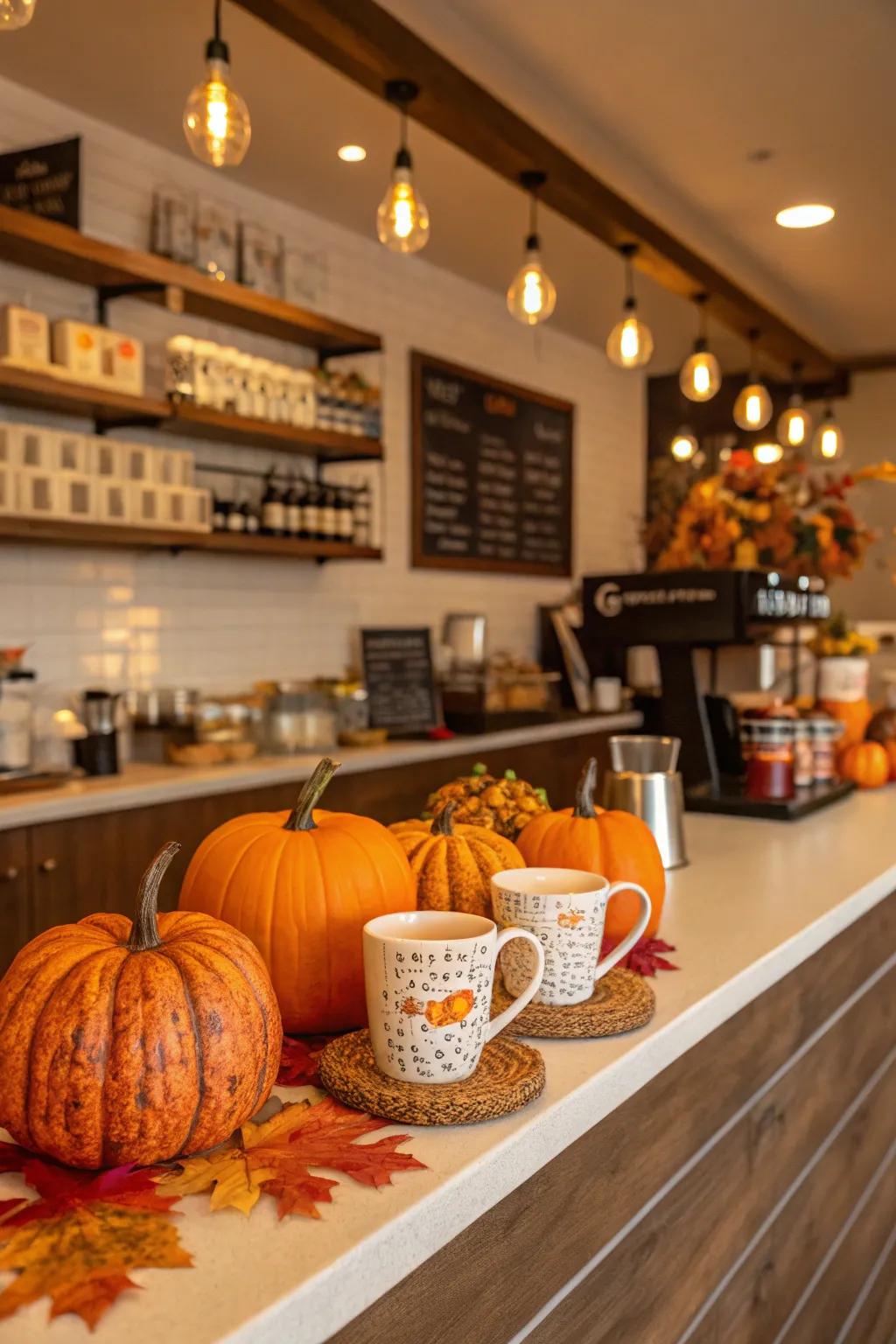 Seasonal décor introduces a revitalized hint.