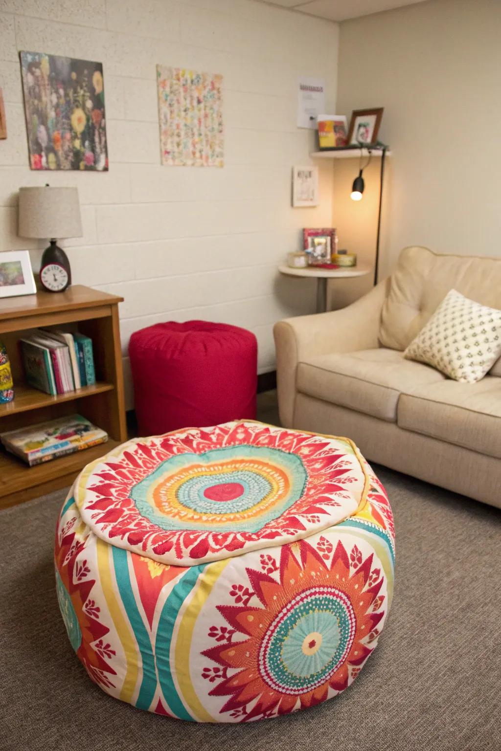 Extra seating makes your dorm more versatile.