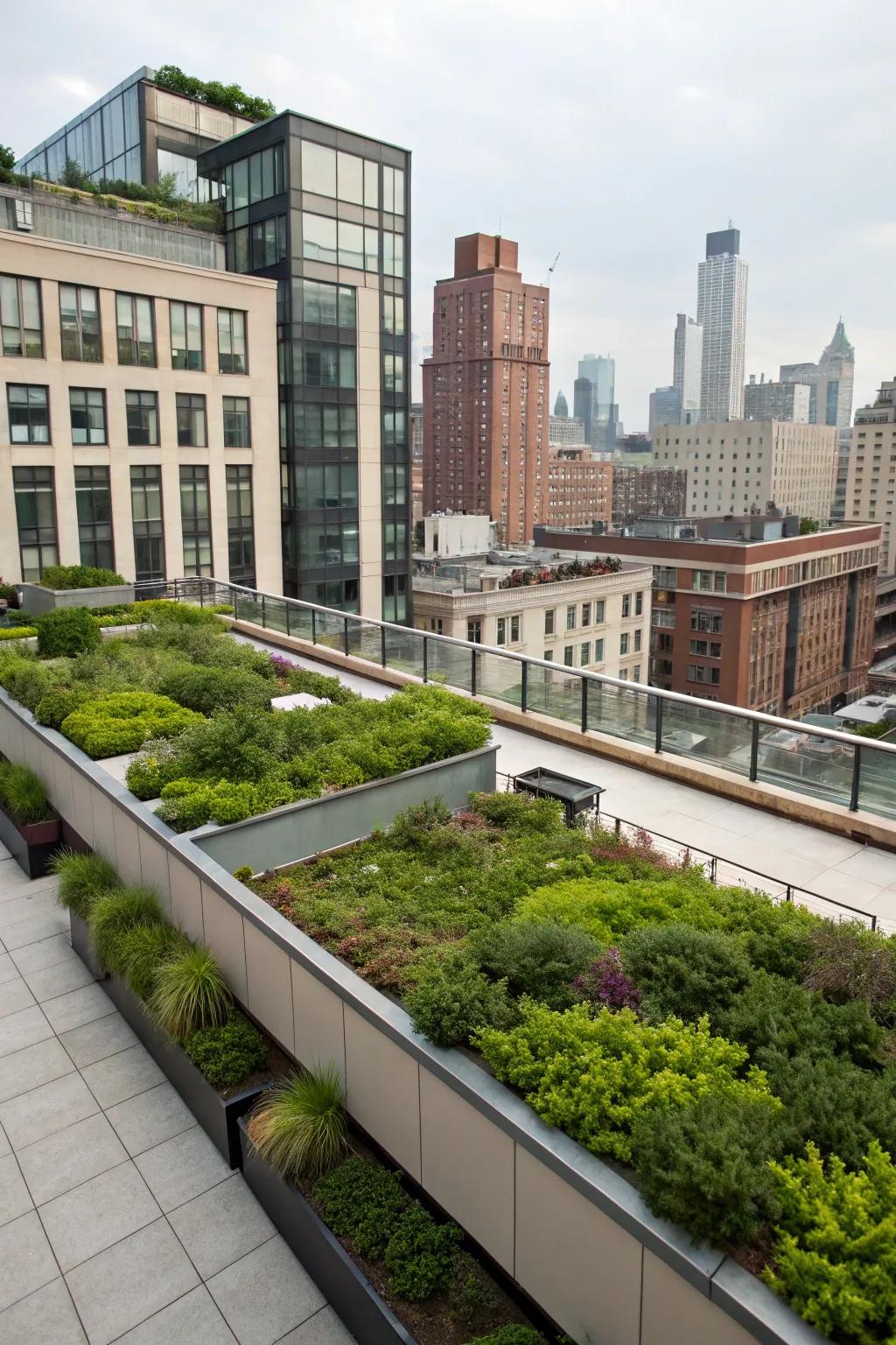 Urban elements harmonize city and nature.