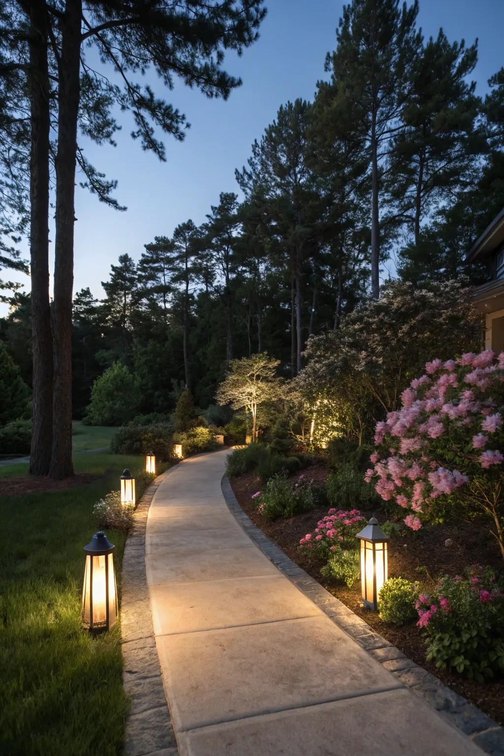 Magical look with lights.