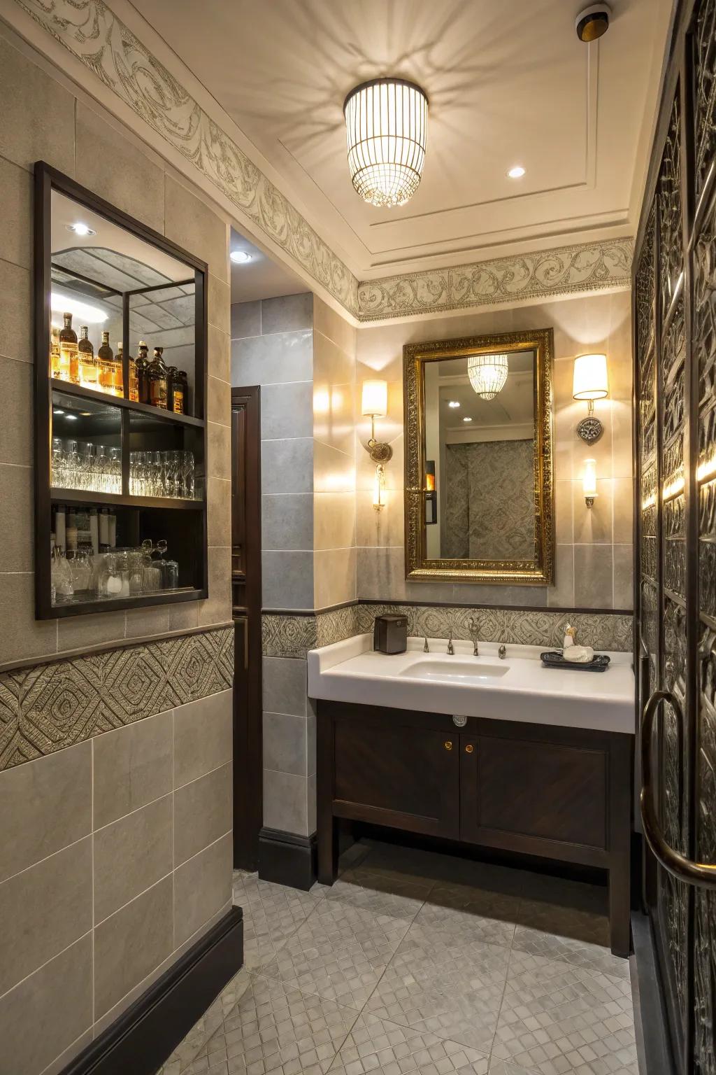 Sophisticated hardware brings elegance to the area.
