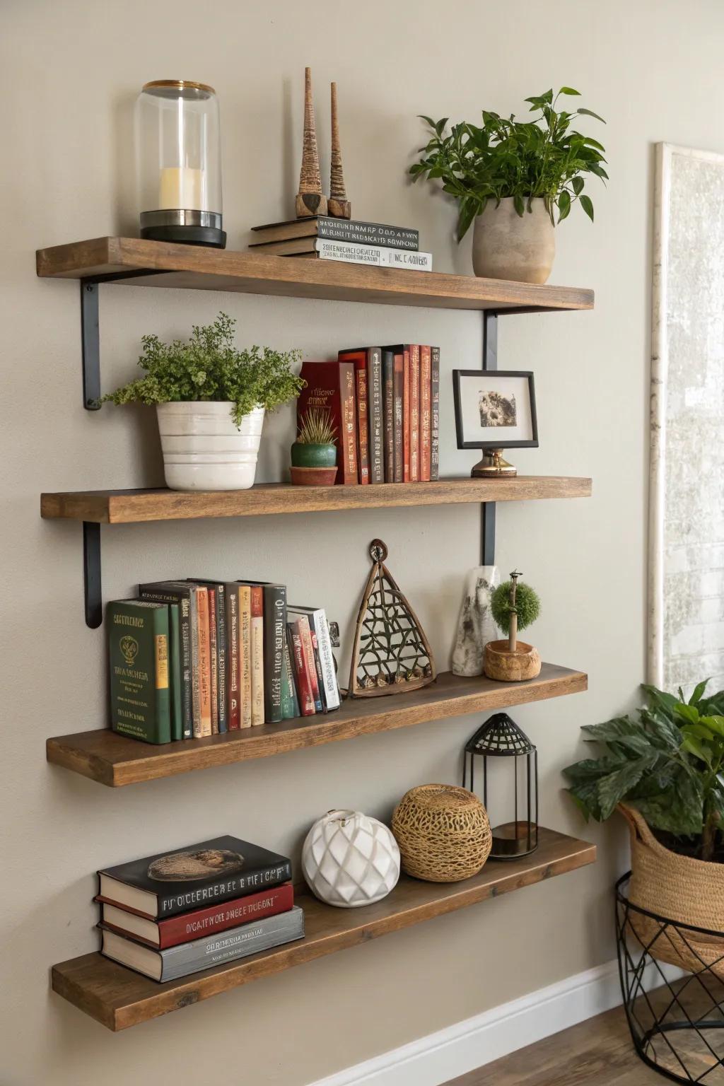Display racks offer versatility and style.