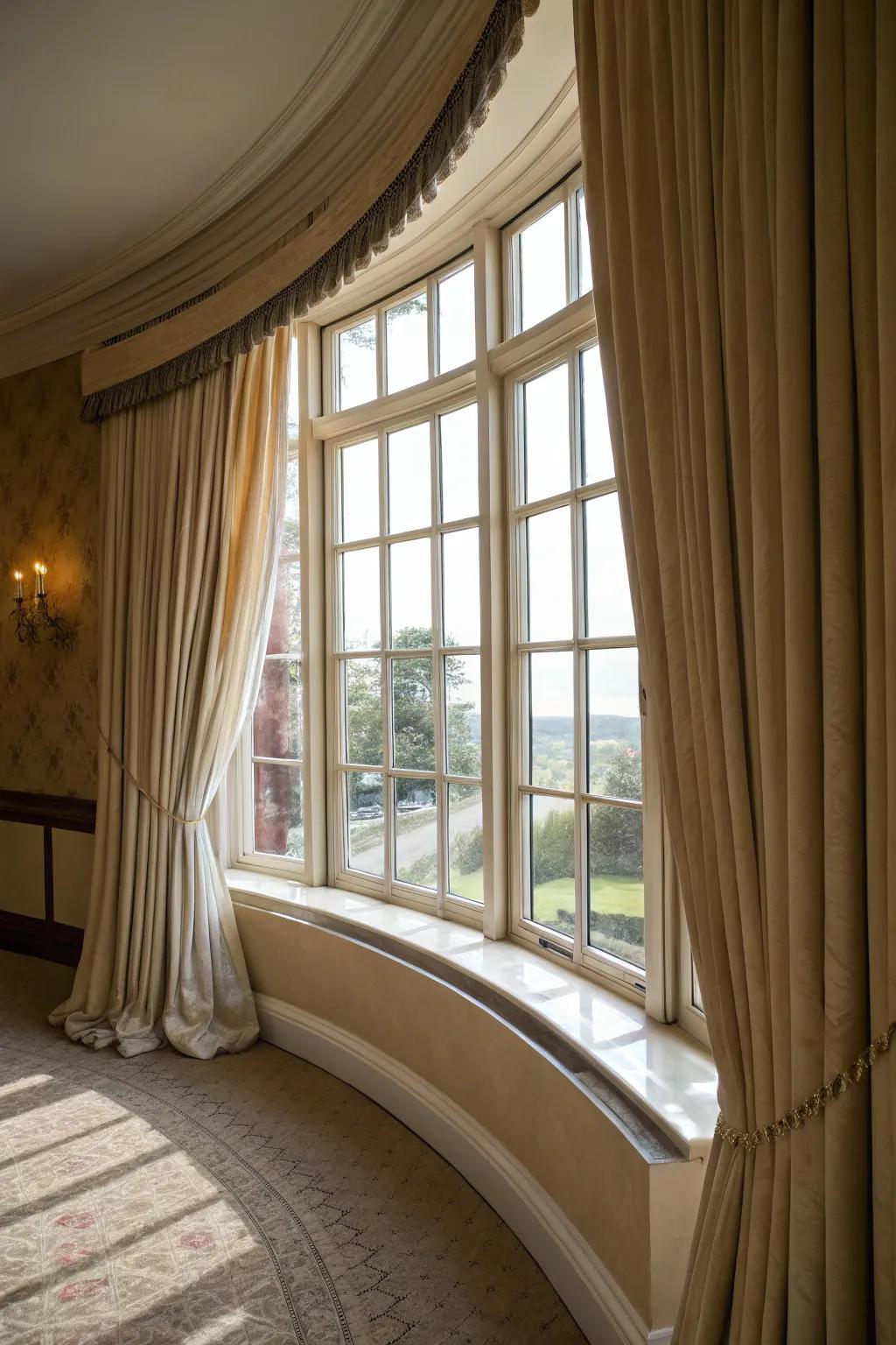 Rounded runners enabling uniform draping.