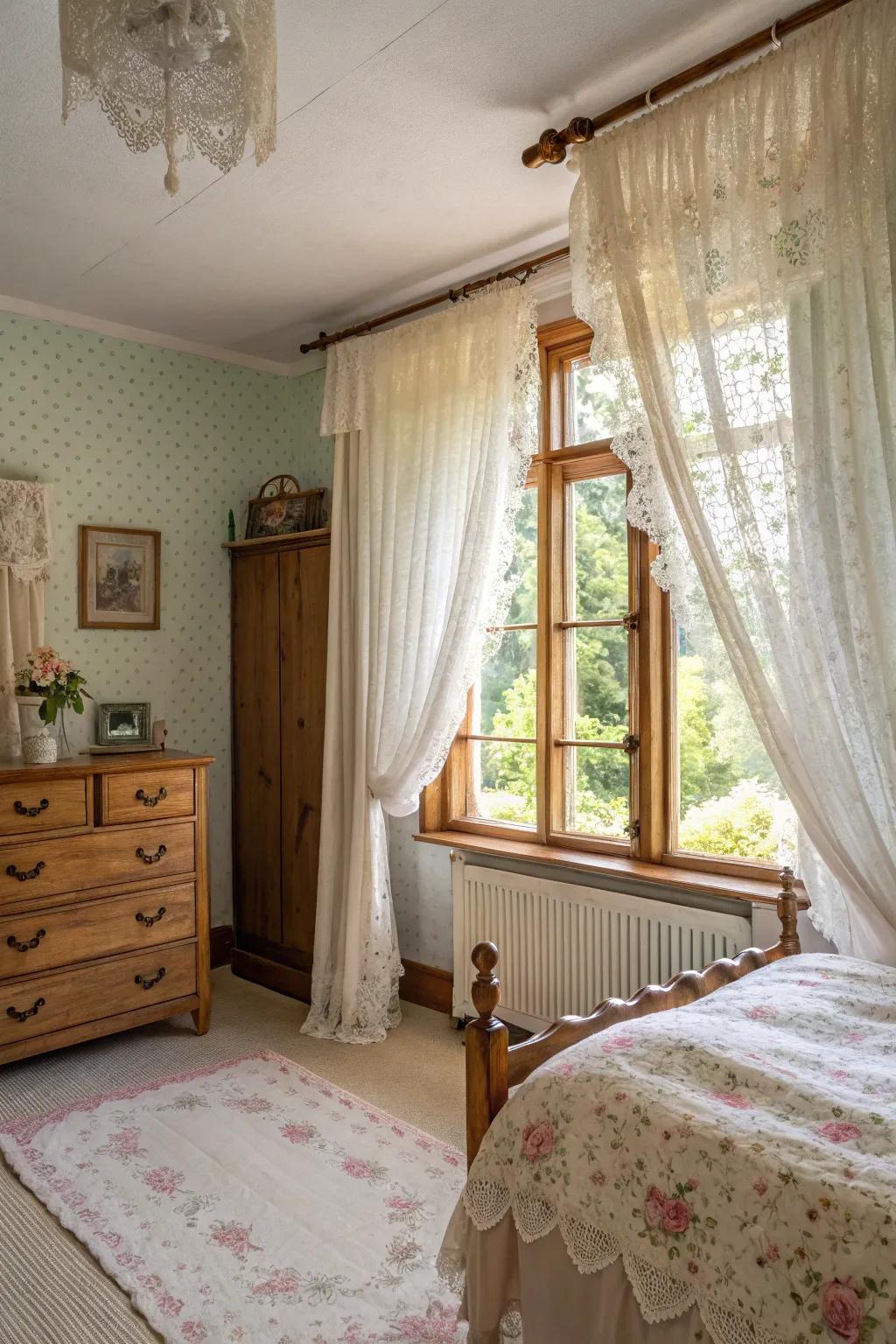 Time-worn details for example, lace trims, introduce nostalgia and allure.
