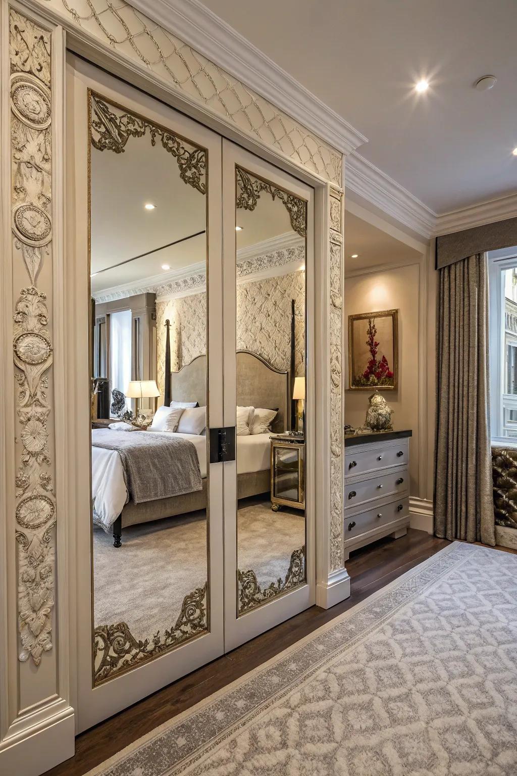 Ornamental molding contributes magnitude and intrigue.