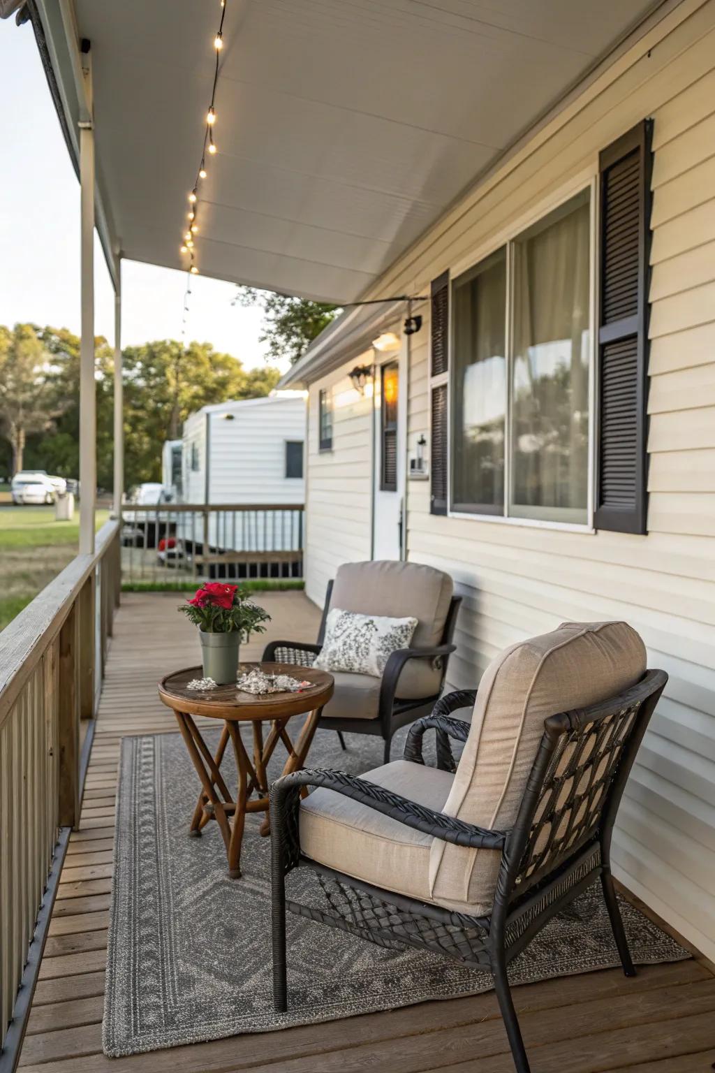 A well-designed seating zone makes your porch a perfect spot for relaxation.