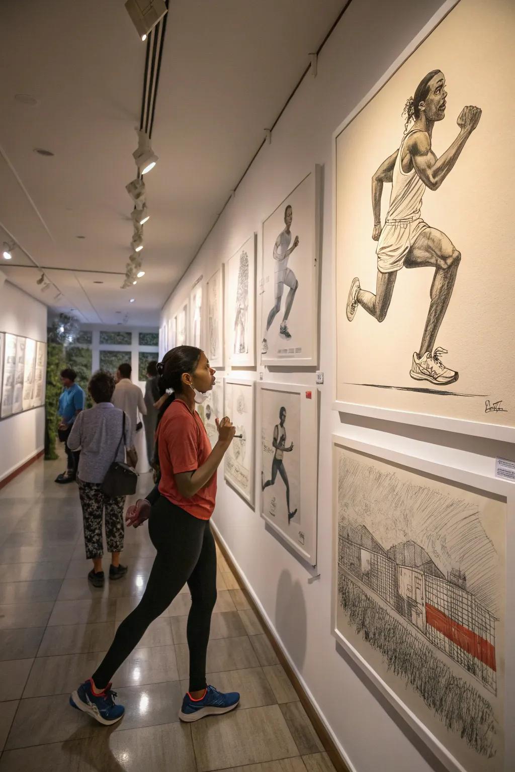 Artistic sketches of runners add elegance and creativity to your decor.