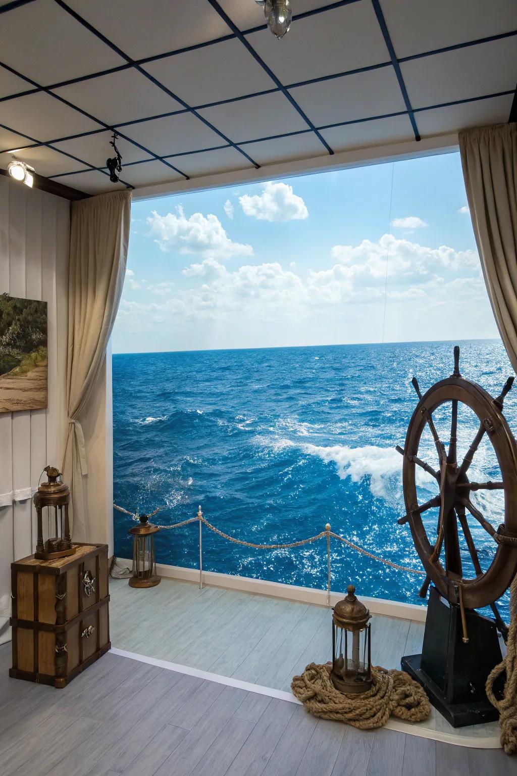 Oceanic backdrops transport attendees to the sea.