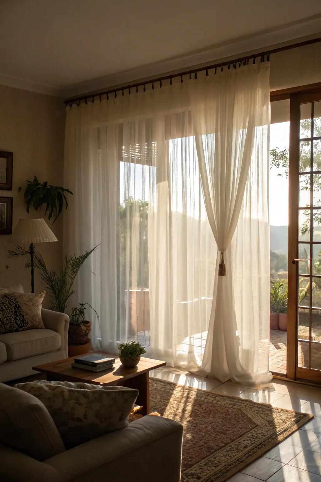 Fine curtains illuminate your space.