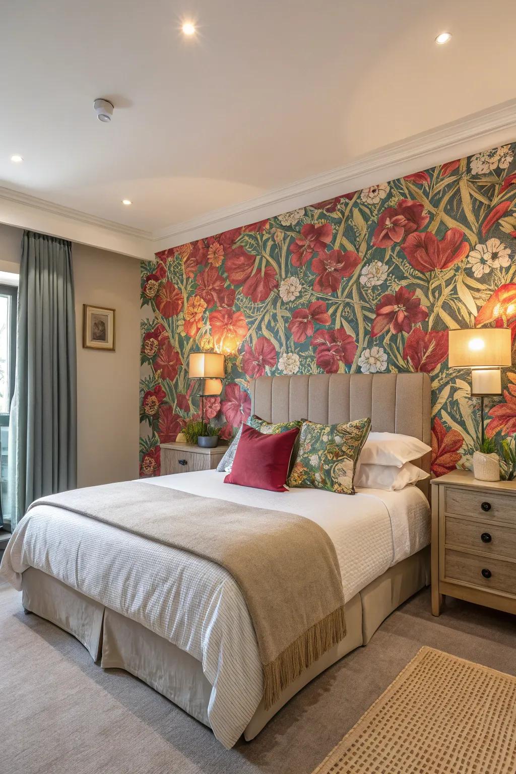 An emphasized feature surface introduces dimension and uniqueness to the room.