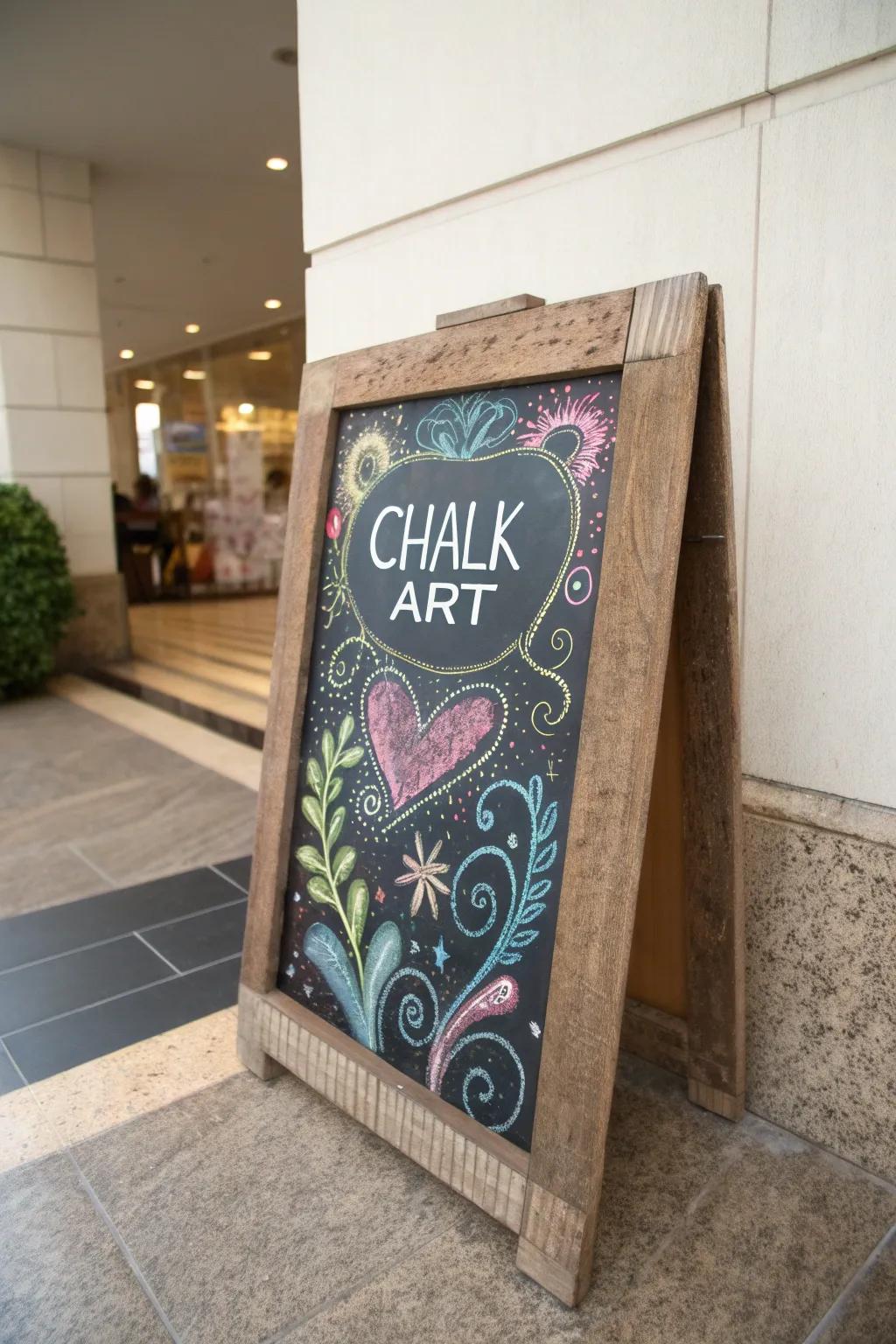 An engaging slate art exhibit for showcasing creative talents.
