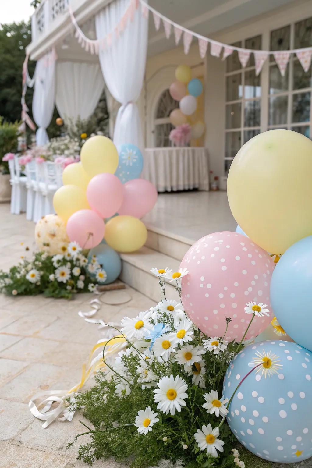 Brighten your venue with pastel bouquets.
