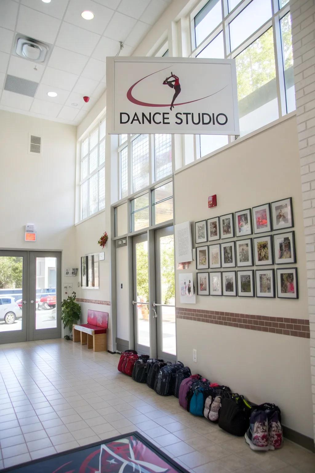 Prominent branding strengthens the studio's identity.