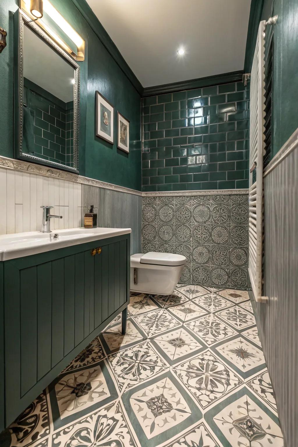 Contrasting floors add an unexpected layer of style.