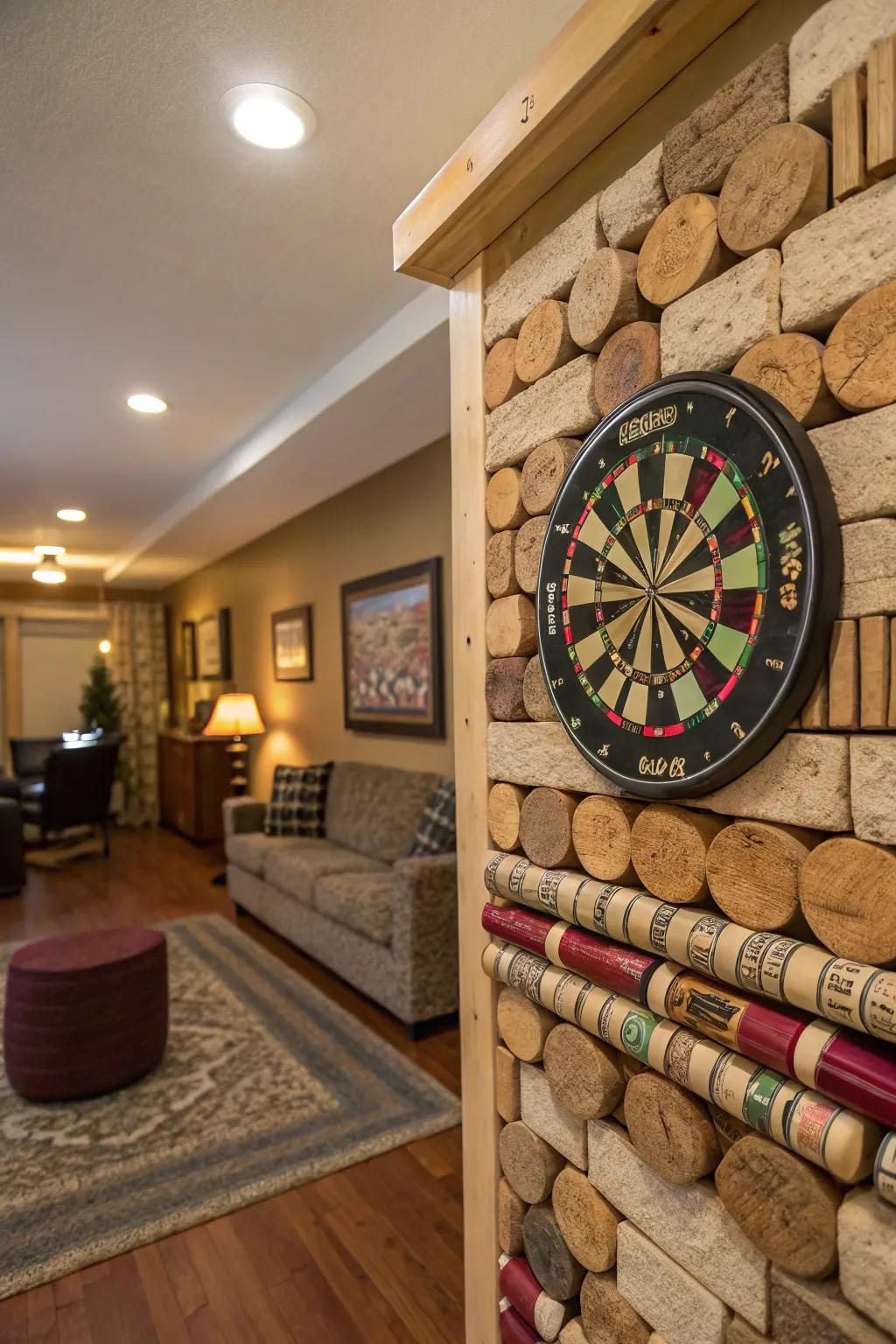 A wine cork wall that combines creativity and memories.