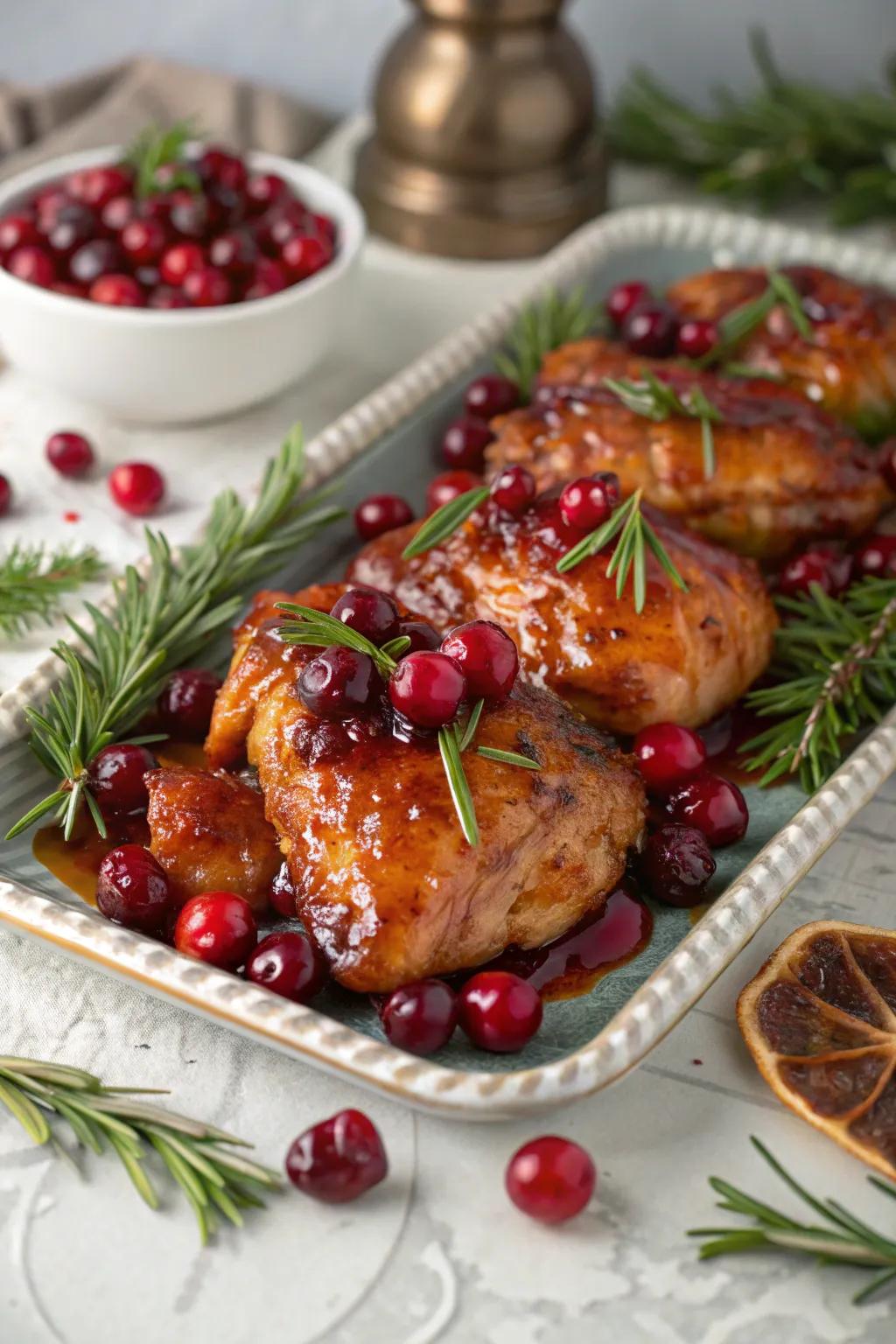 Ruby glazed fowl, injecting a holiday feel into your December dinners.