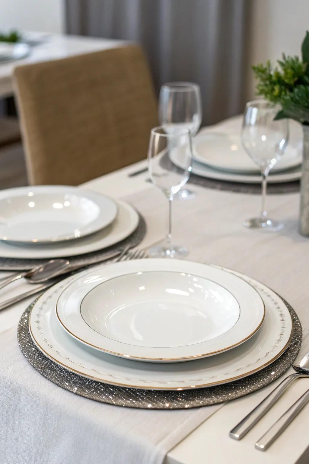 Subtle elegance presented with unadorned serving plates.