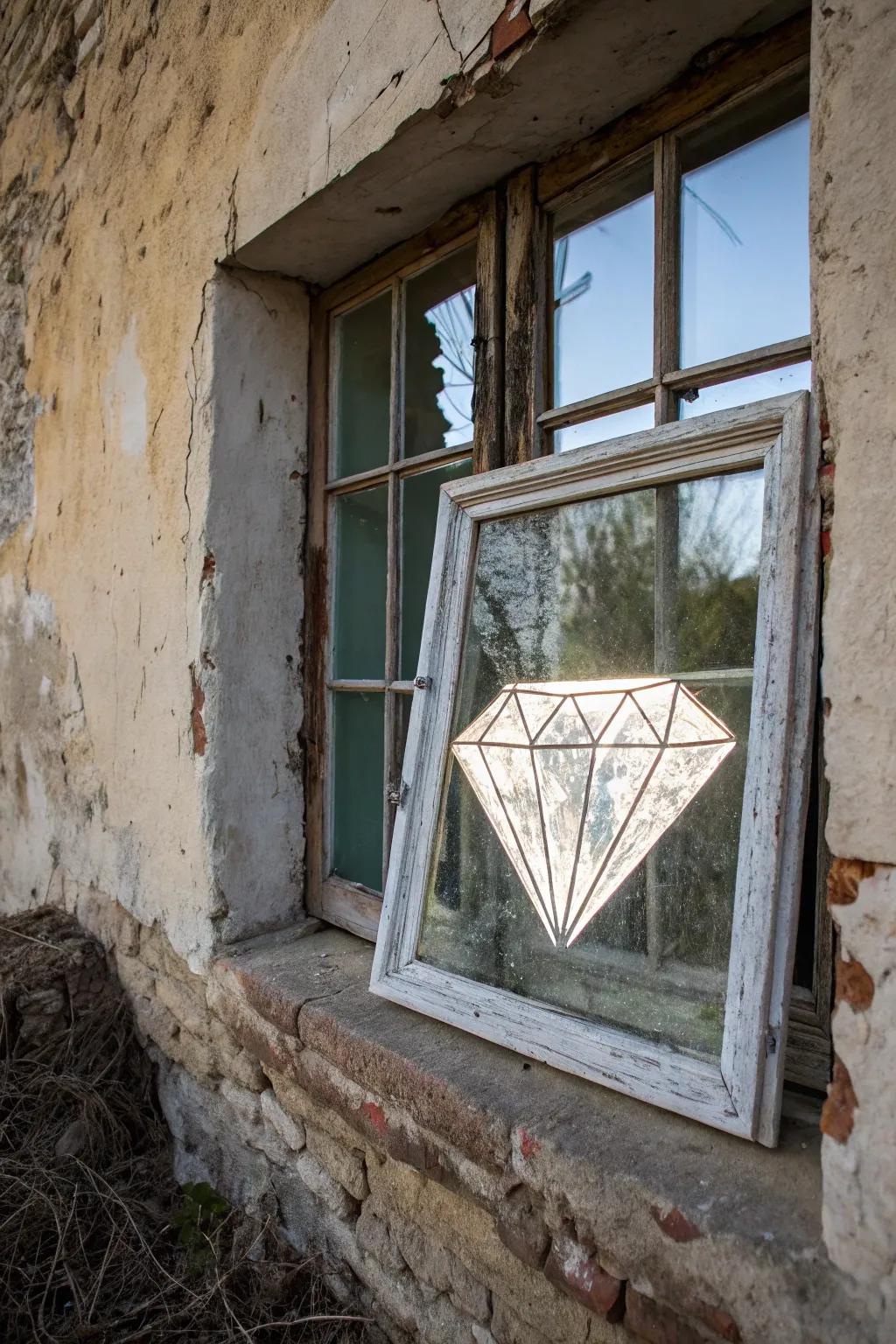 Shabby-chic style with a vintage window.