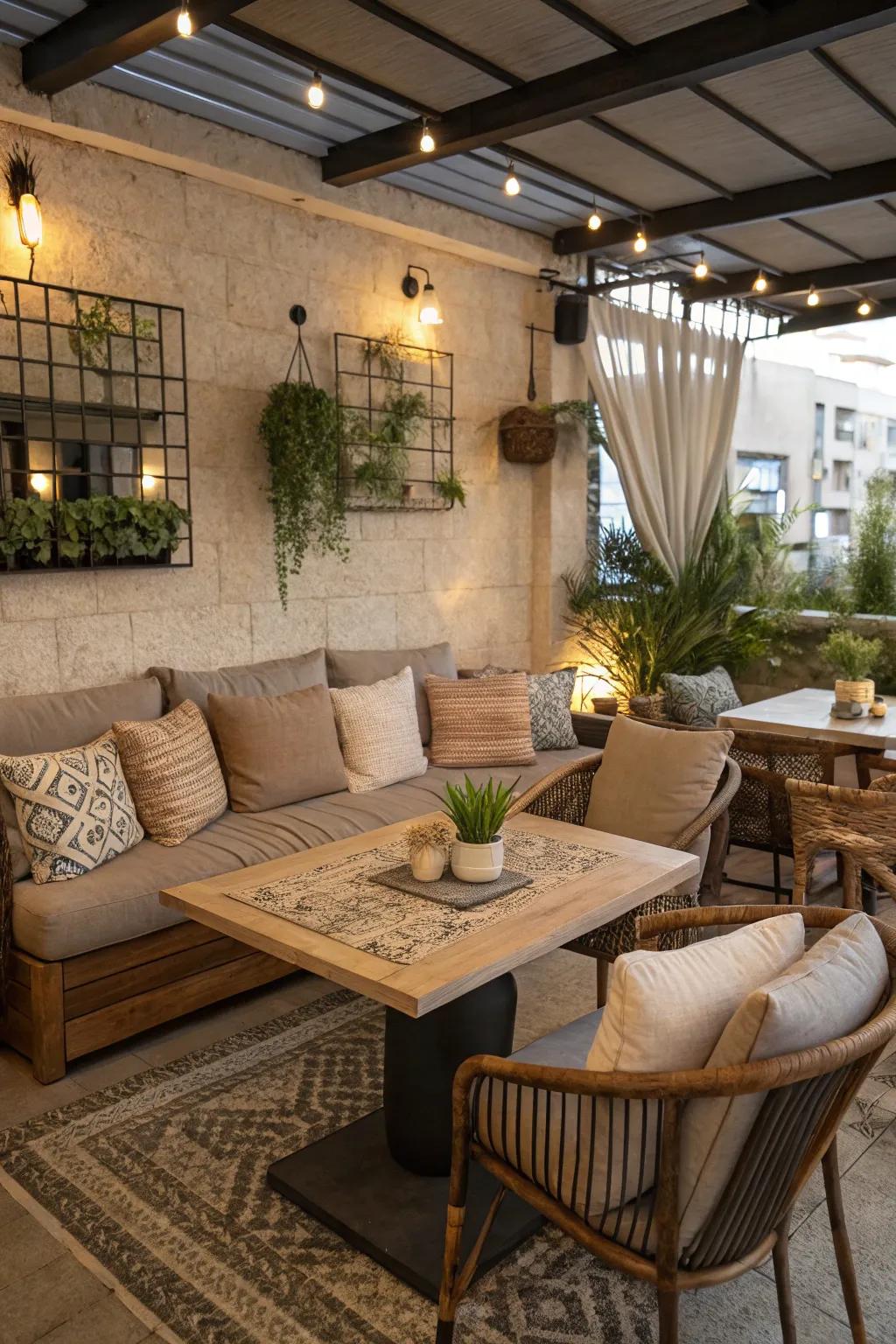 A relaxed lounge offers a chill dining environment.