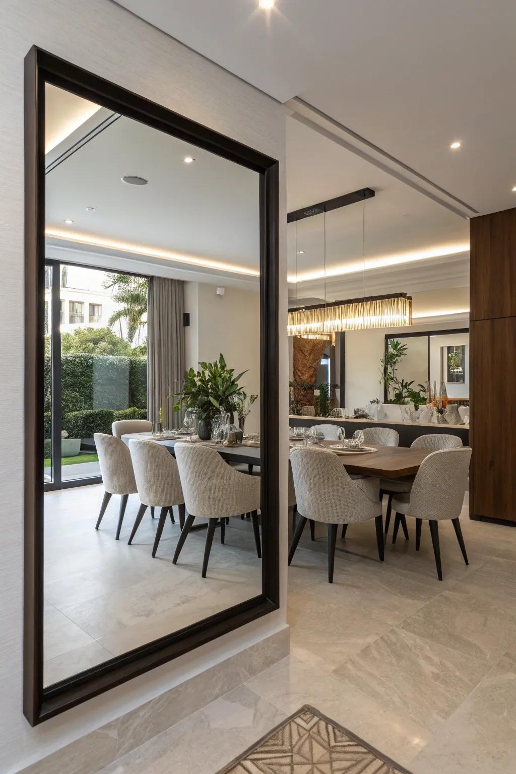 Unframed mirrors offer a sleek, contemporary aesthetic.