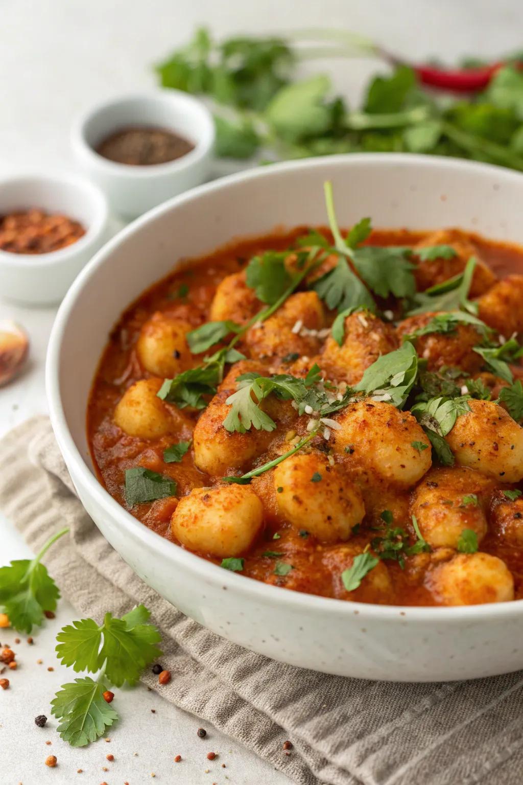 Gnocchi masala is an exciting mix of Italian meets Indian cuisine.