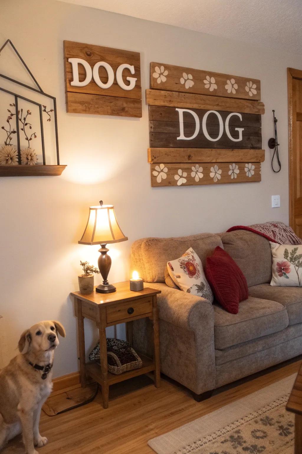 Add a hint of whimsy with canine-inspired signs.
