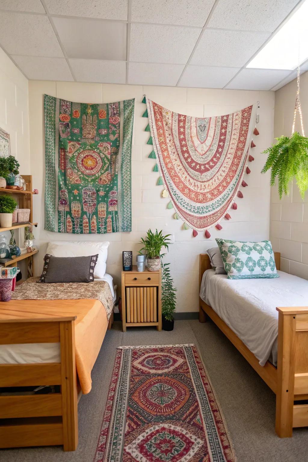 Personal touches make each side of the area unique.