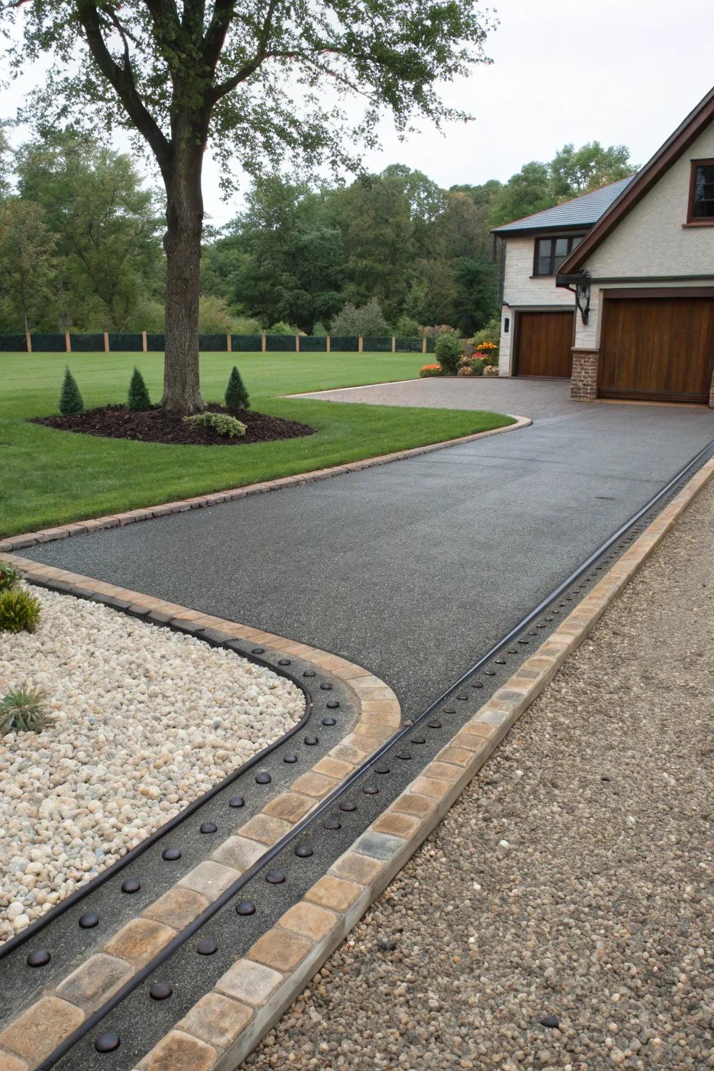 Refined borders give a classy frame for any driveway.