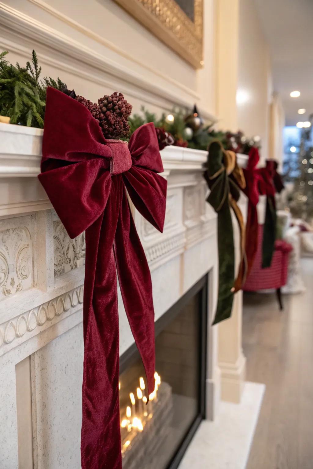 Velvet textiles contribute sophistication and unify the decor.