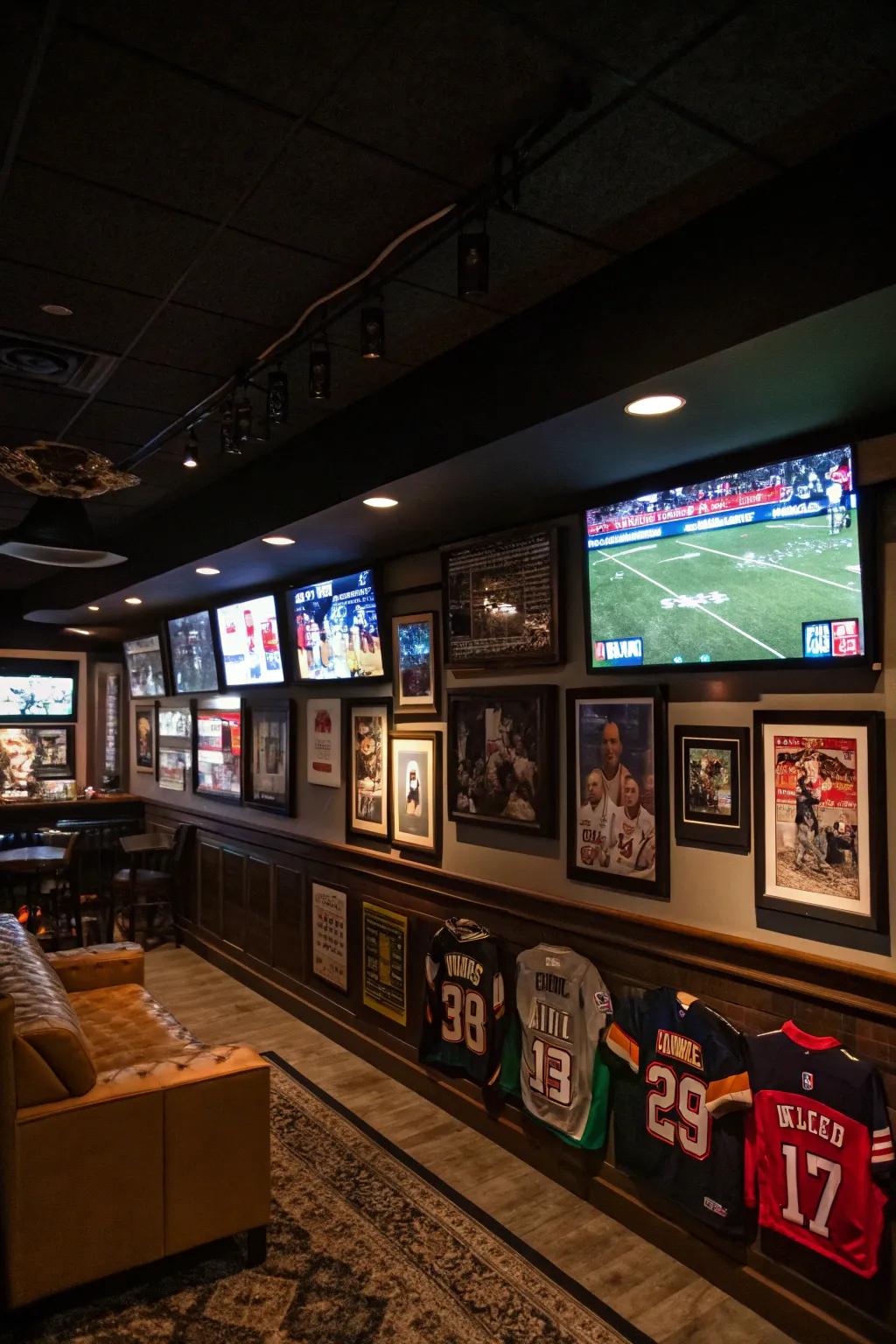 Root for your team luxuriously in a cellar-level sports lounge.
