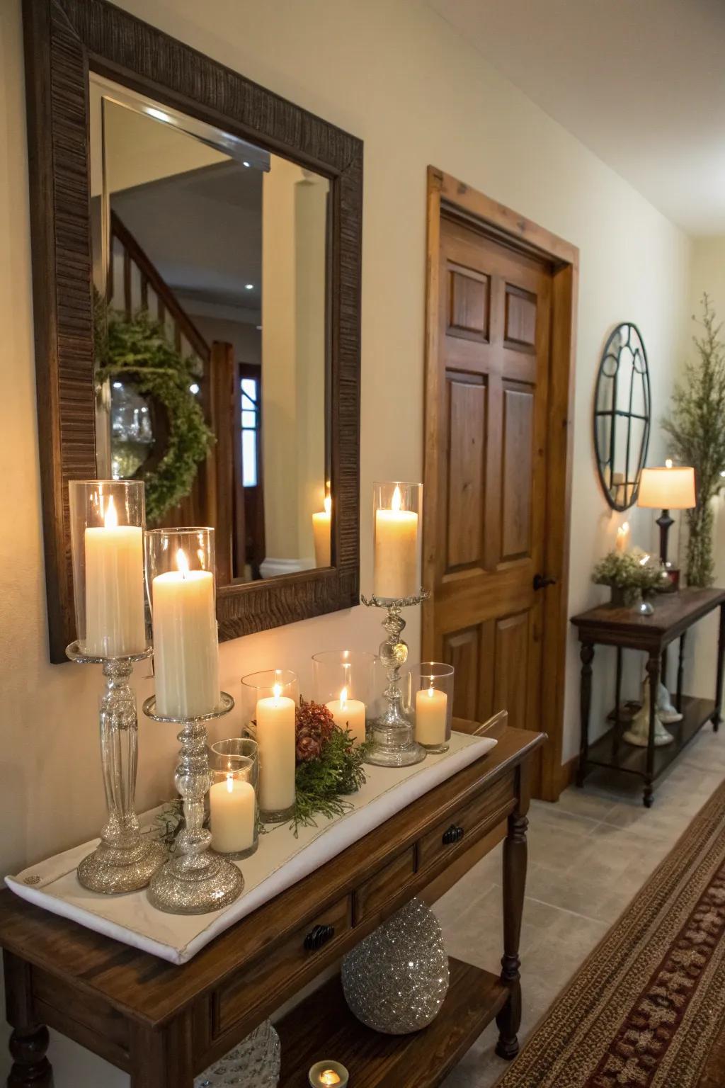 Candles bring warmth and a welcoming glow.