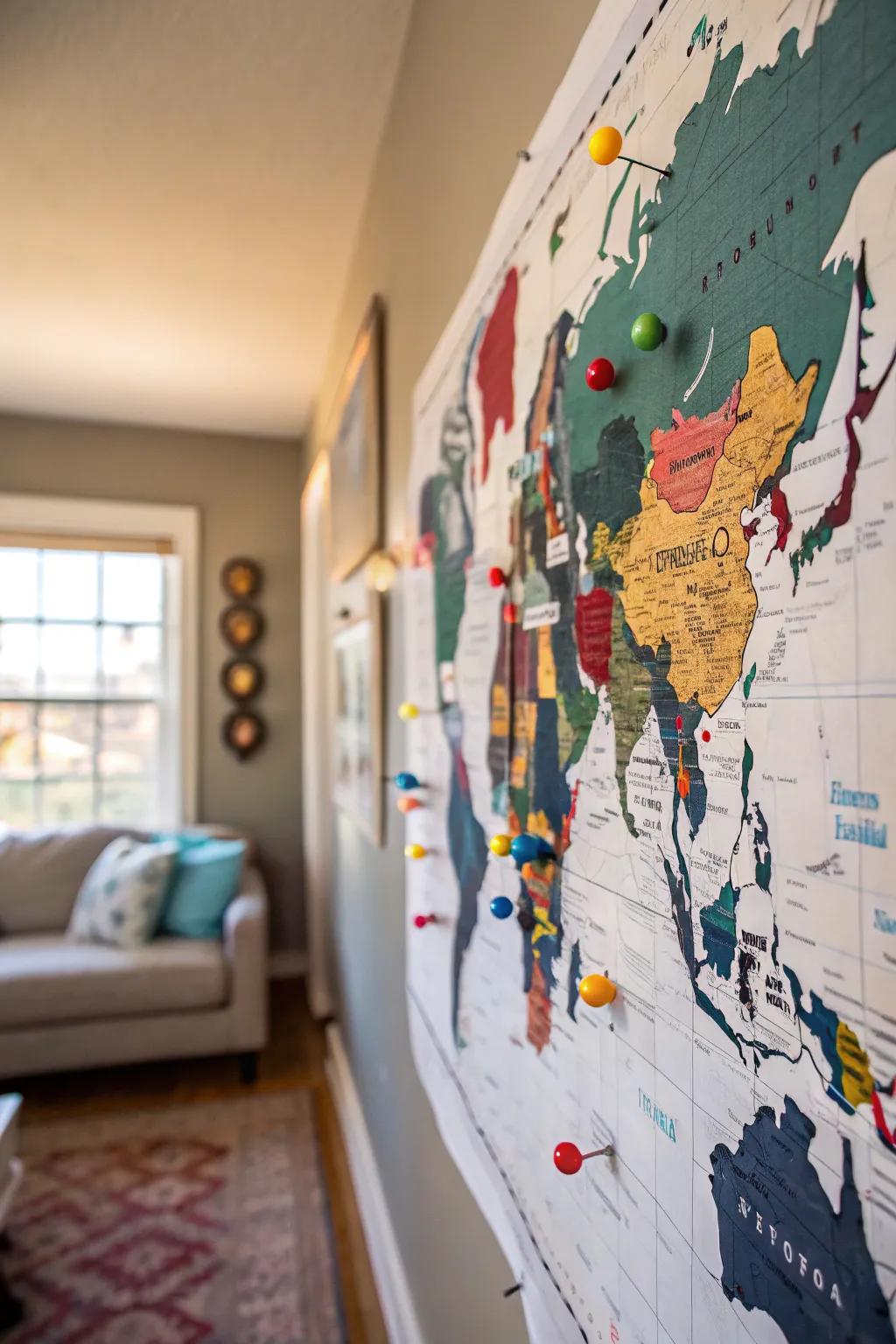 Document travels and dream of destinations with a customized board.