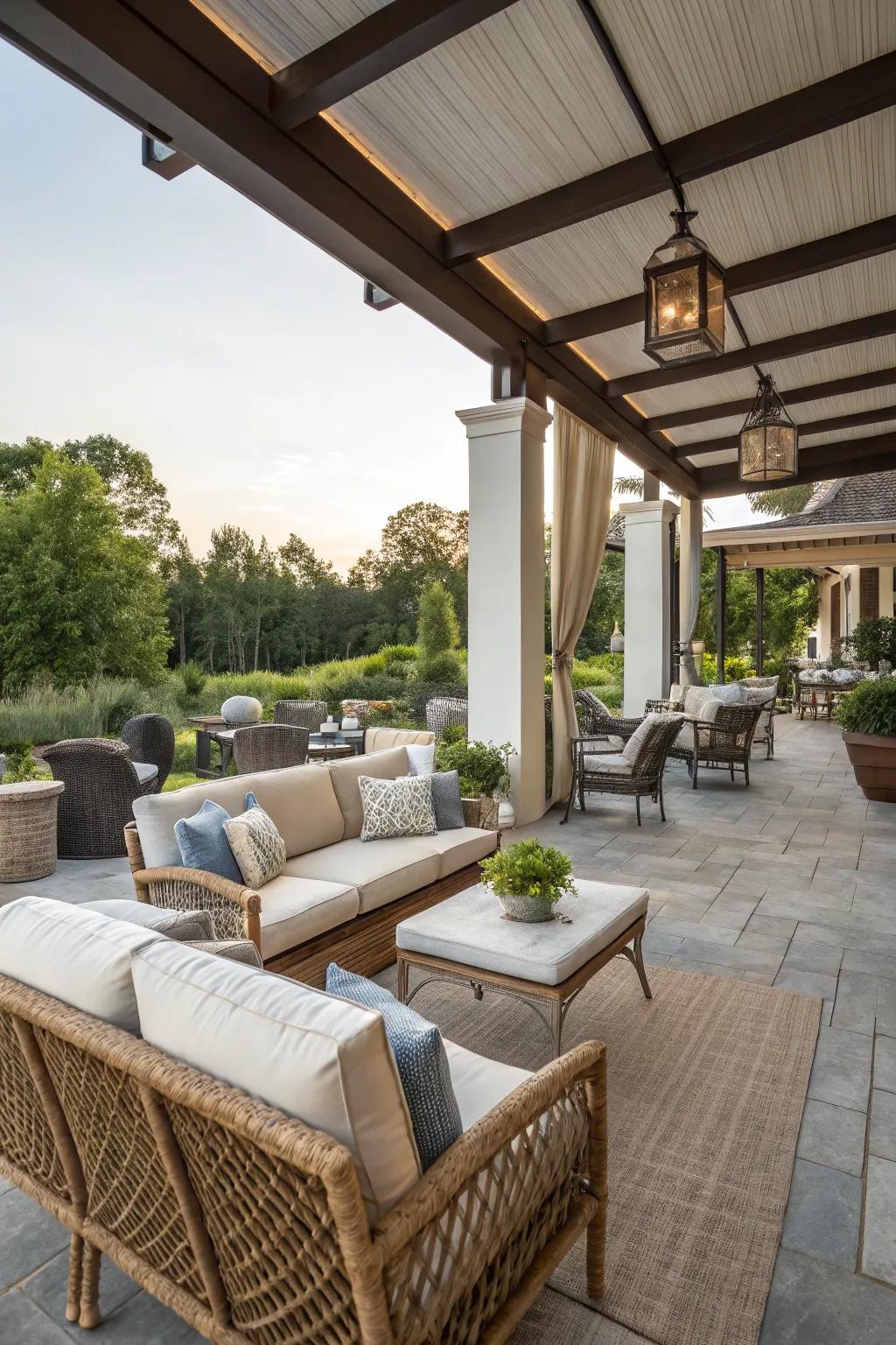 Fuse comfort and elegance with chic seating on your patio.