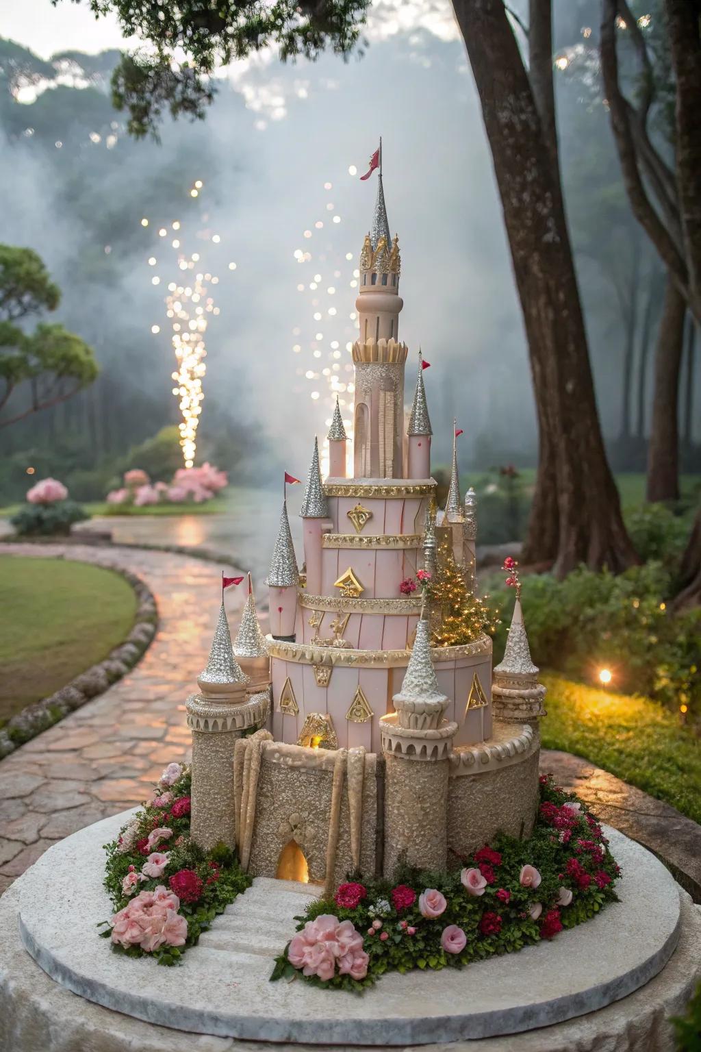 A glorious castle cake as the party’s centerpiece.