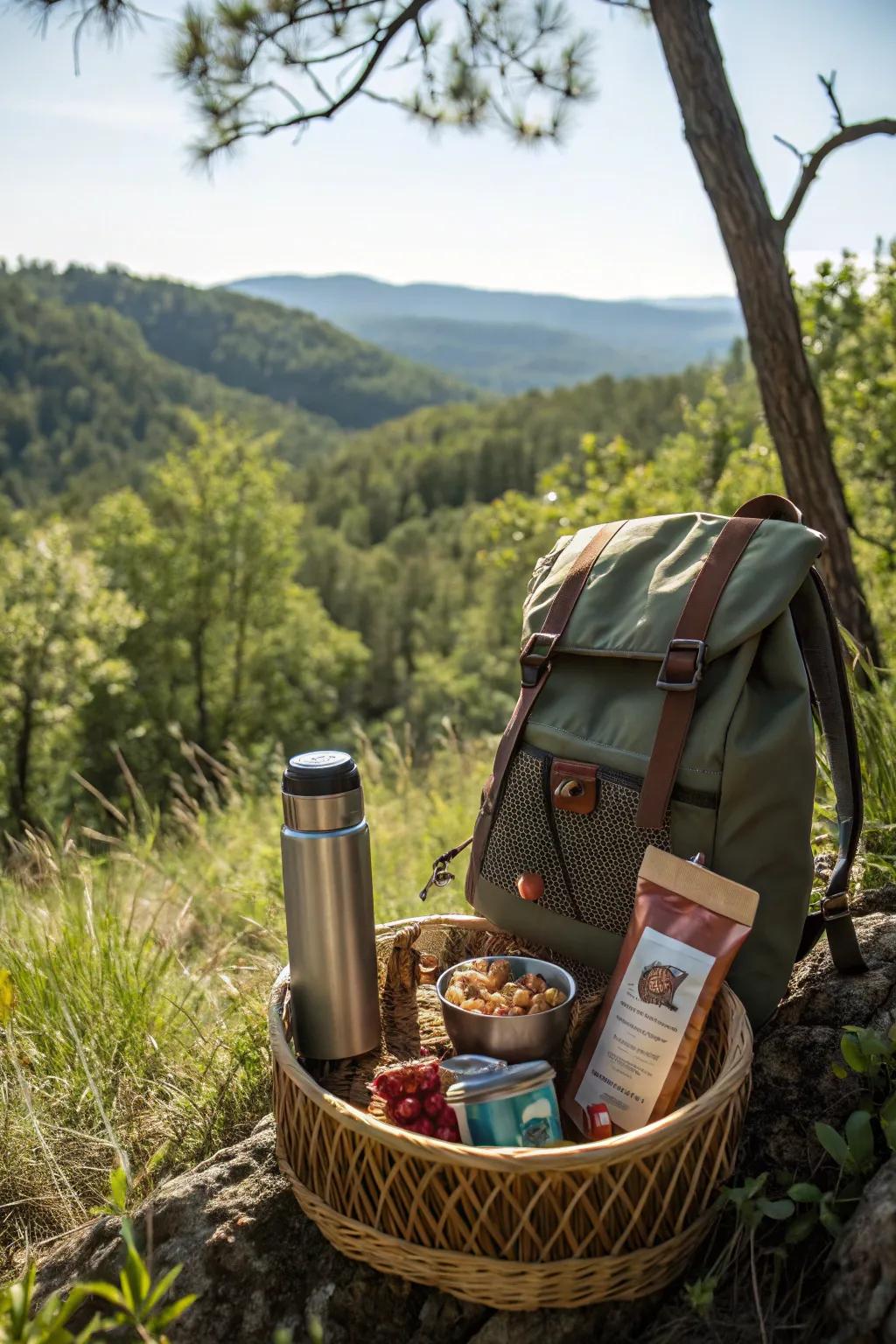 With necessary supplies, gear up for an outdoor excursion.