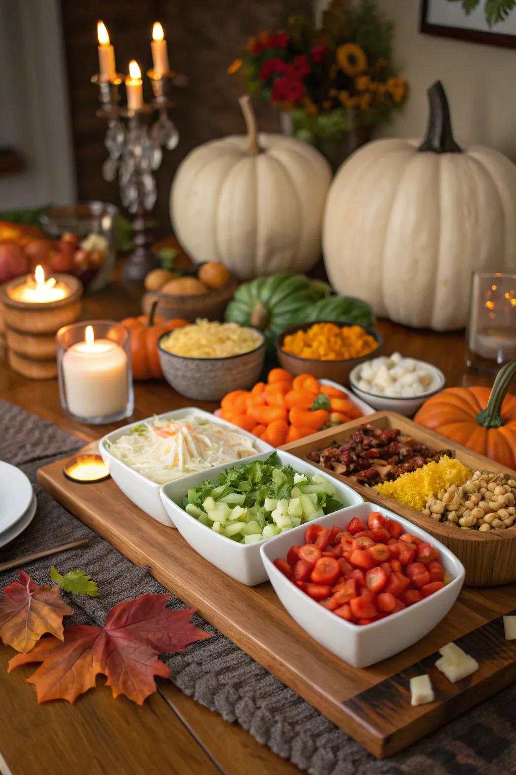 Interactive food stations engage guests and add a playful accent.