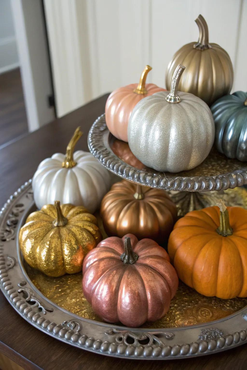 Painted gourds deliver a custom and artistic fall decoration.