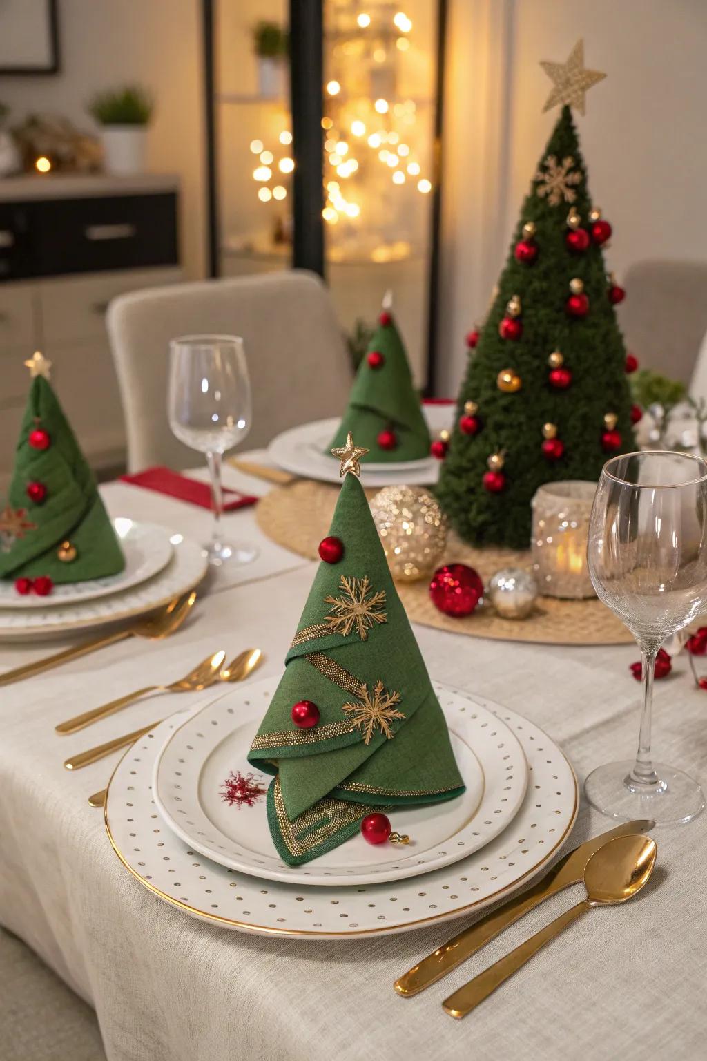 Holiday plant folds bring holiday cheer to your table.