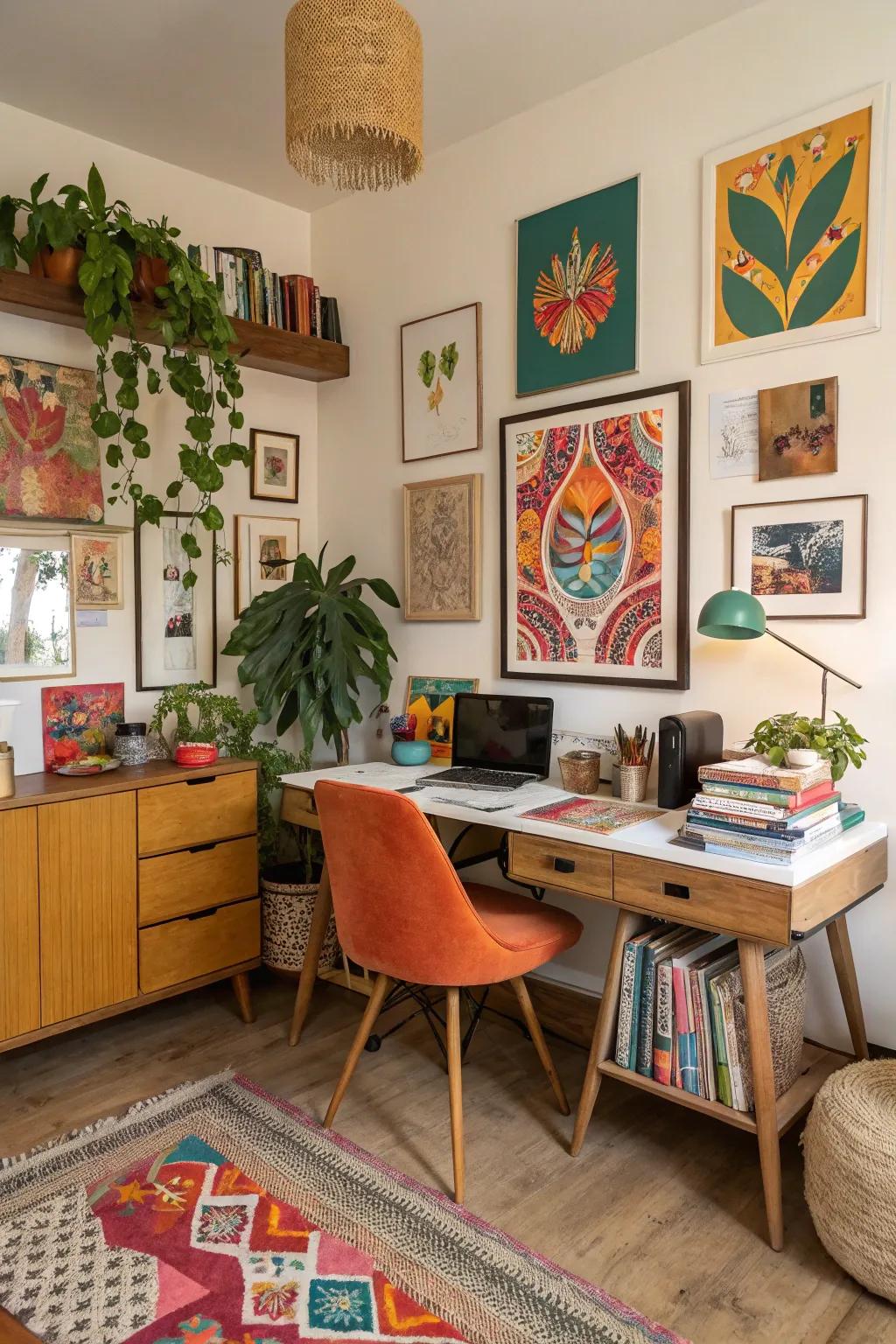 Varied ornaments make your office truly one-of-a-kind.