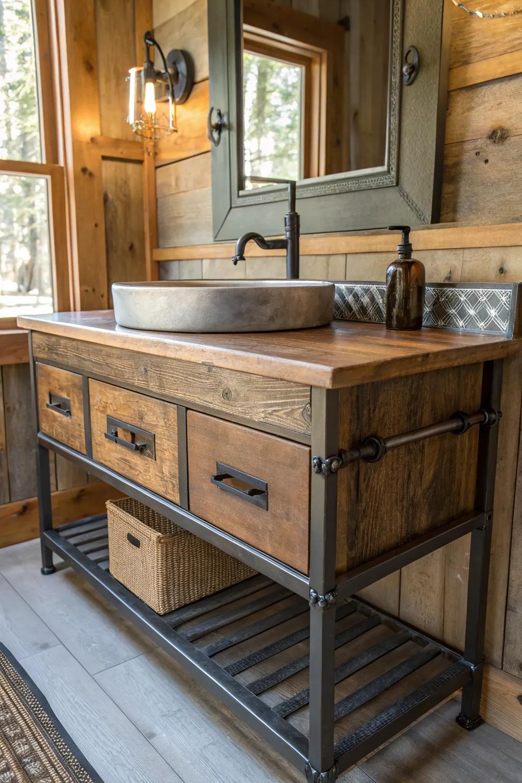 Combining materials adds depth and visual interest.