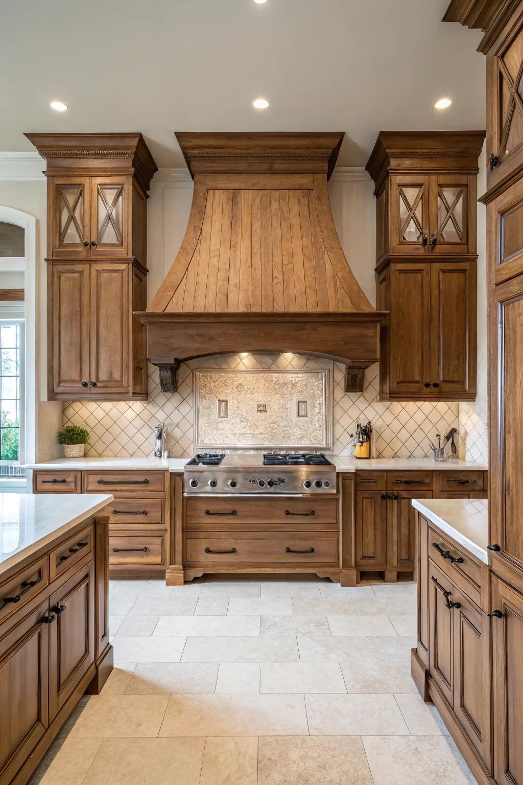 Symmetrical design on a ventilator brings harmony to the cooking area.