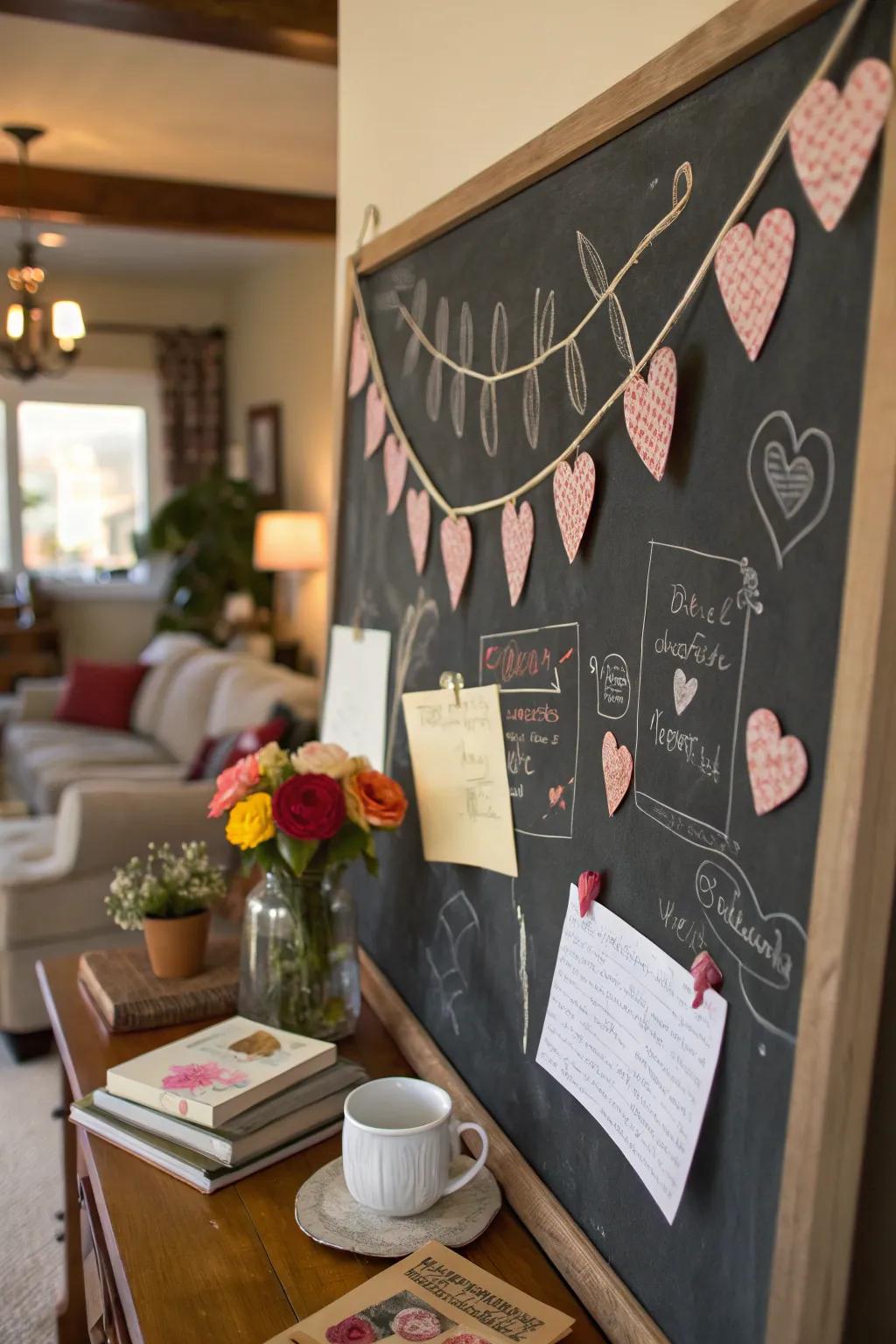 Integrate your designs through a heart garland.